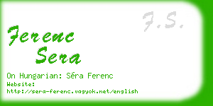 ferenc sera business card